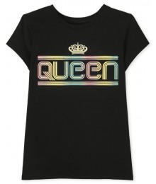 Childrens Place Black Queen Graphic Tee